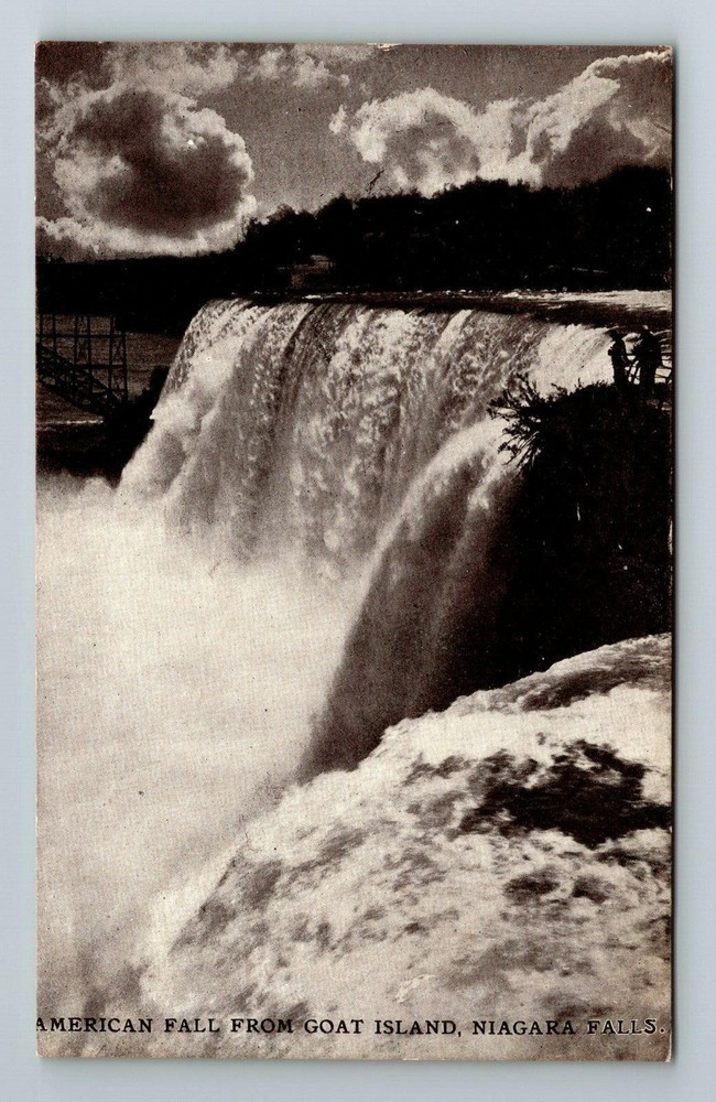 Niagara Falls NY-New York, American Fall From Goat Island, Vintage Postcard