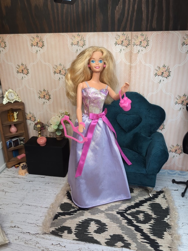 Vintage Barbie Outfit - 1993 Mattel Tagged Gown, Shoes, Purse, Hanger