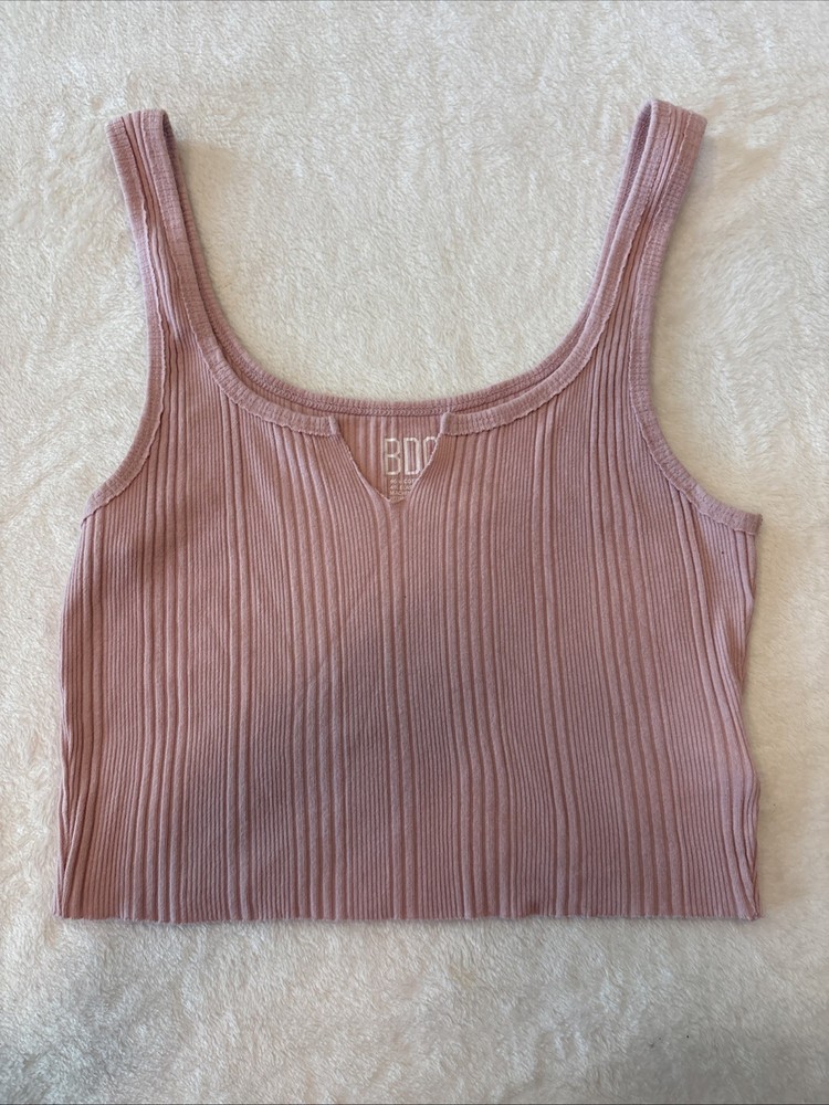 bdg urban outfitters Soft Pink Ribbed Tank Top Cami Women’s Size S