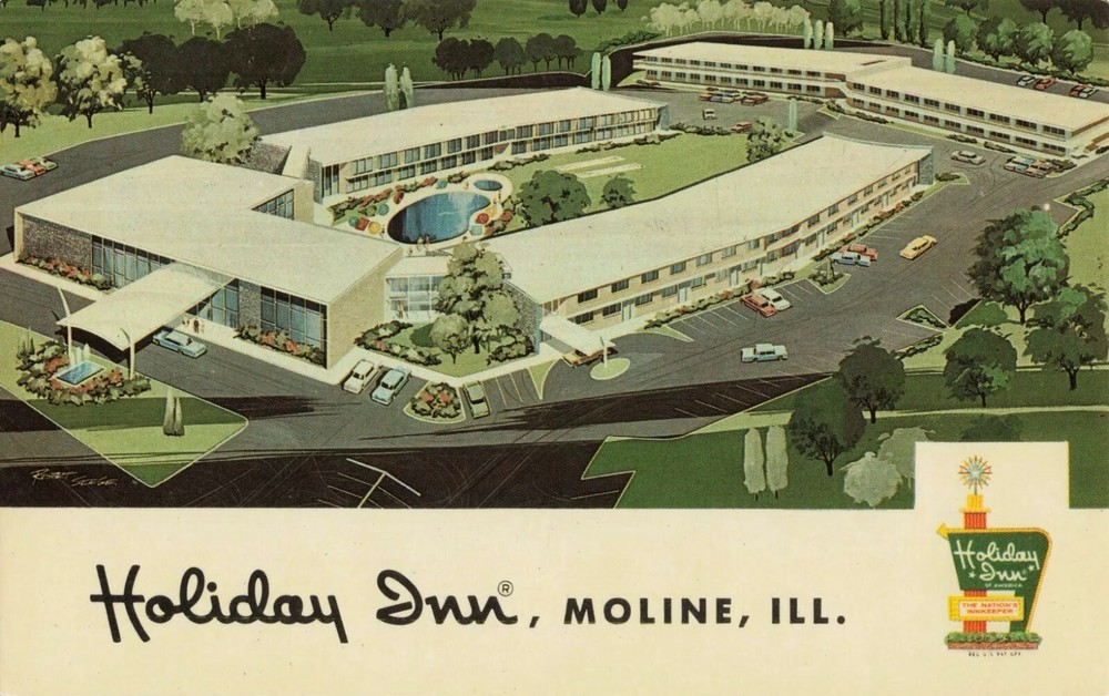 Holiday Inn - Moline Illinois IL - Postcard