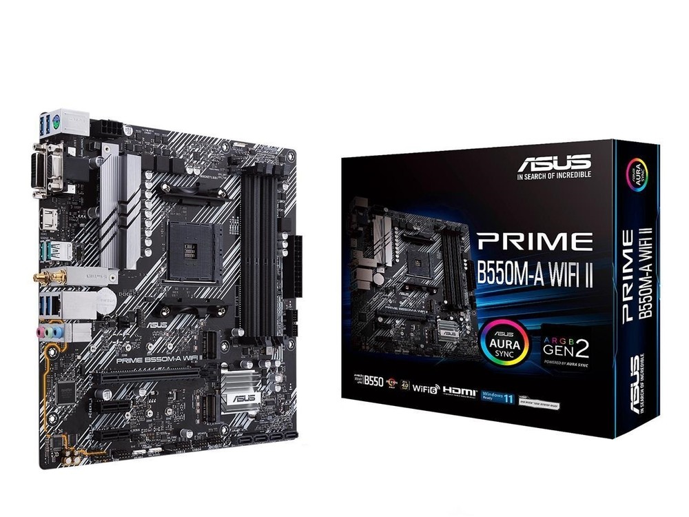 (Factory Refurbished) ASUS Prime B550M-A WiFi II AMD AM4 Micro ATX Motherboard