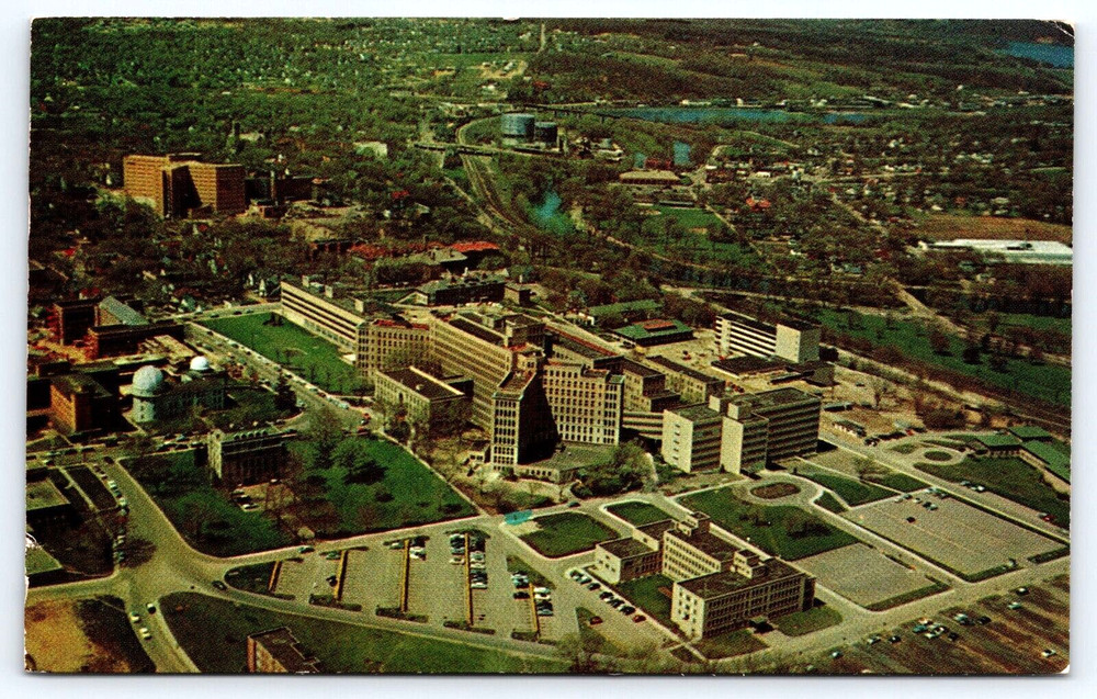 Vintage Photo Aerial Postcard University Hospital Building Ypsilanti Michigan