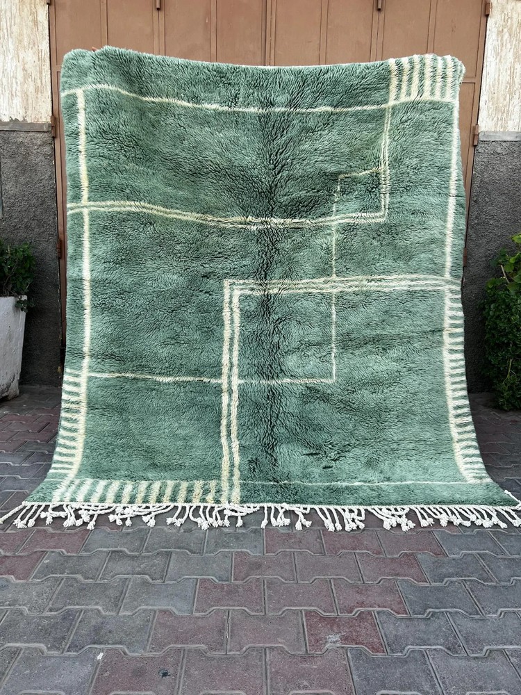 Luxury Moroccan Berber Beni Ourain Wool Rug Design Handmade Area Carpet Rug
