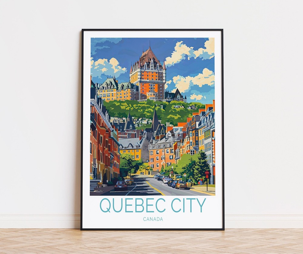 Quebec City Travel Poster Canada Poster Print Quebec City Canada Wall Art