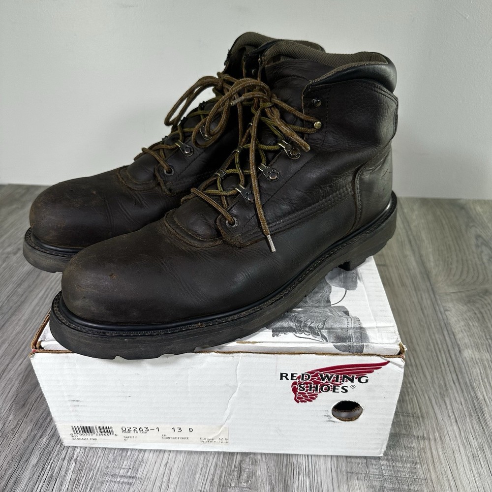 Red Wing 2263 ComfortForce Work Boots for Men US 13 D Brown Leather Steel Toe Made in USA