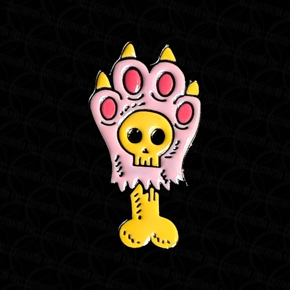 Zombie Skull Kitty Cat Claw Cute And Spooky Enamel Pin