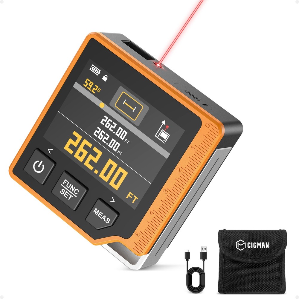 Laser Measuring Tool, 262ft Laser Measure with Digital Angle Finder & Level, ...