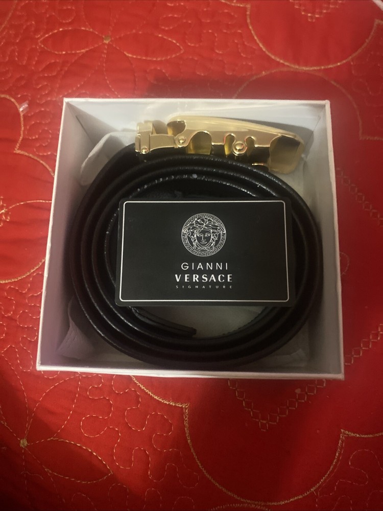 Versace Jeans men’s belt w/ buckle black & gold 🔥🔥🔥