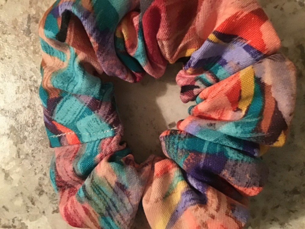 Abstract Turquoise Pink Scrunchies Hair Elastic VSCO Stocking Stuffer-image
