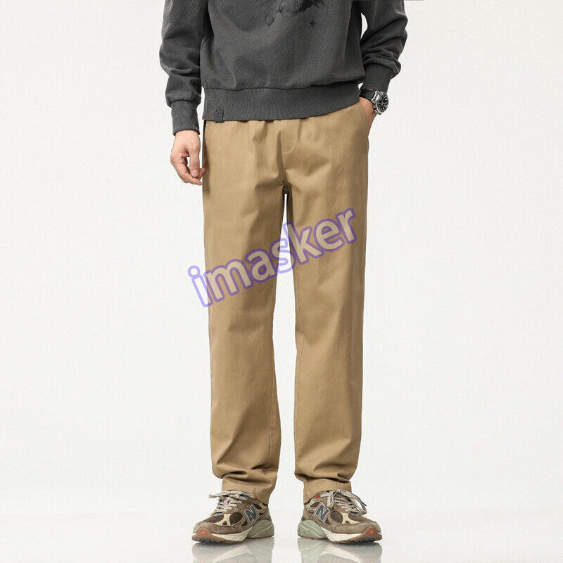 Men's American Retro Straight Leg Work Pants in Pure Cotton