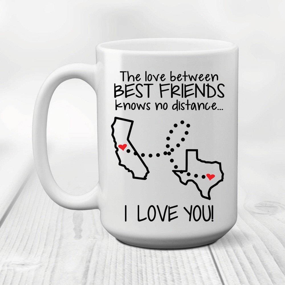 Long Distance Mug Best Friends Coffee Mug State To State Mug Best Friends Gift