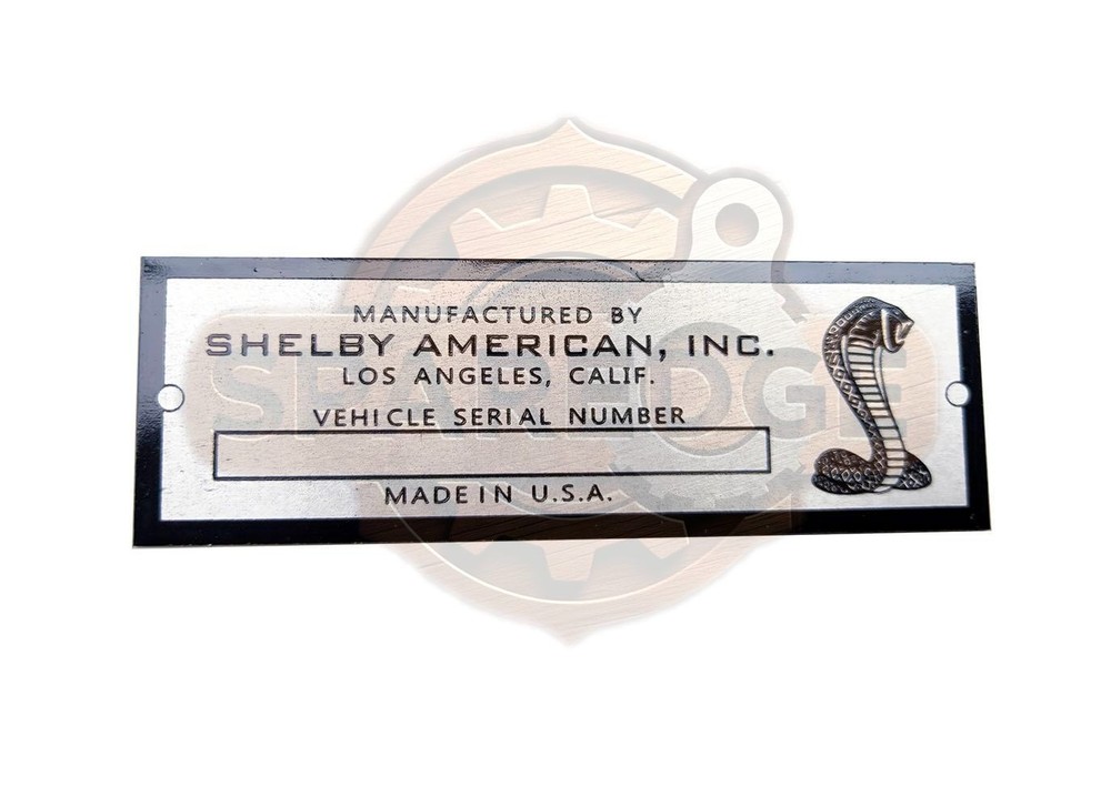 New Customize Vintage Shelby American Inc Aluminum Blank Name Plate