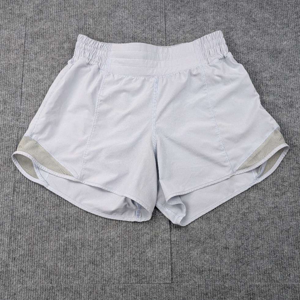 Lululemon Hotty Hot Shorts Womens 6 Gray Blue Running Athletic Unlined Gym Train