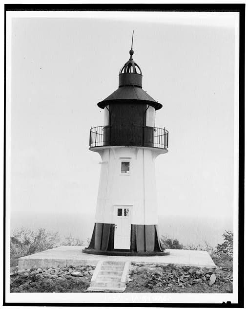 Photo:Ham's Bluff Lighthouse St Croix Virgin Islands 1900s Black and White