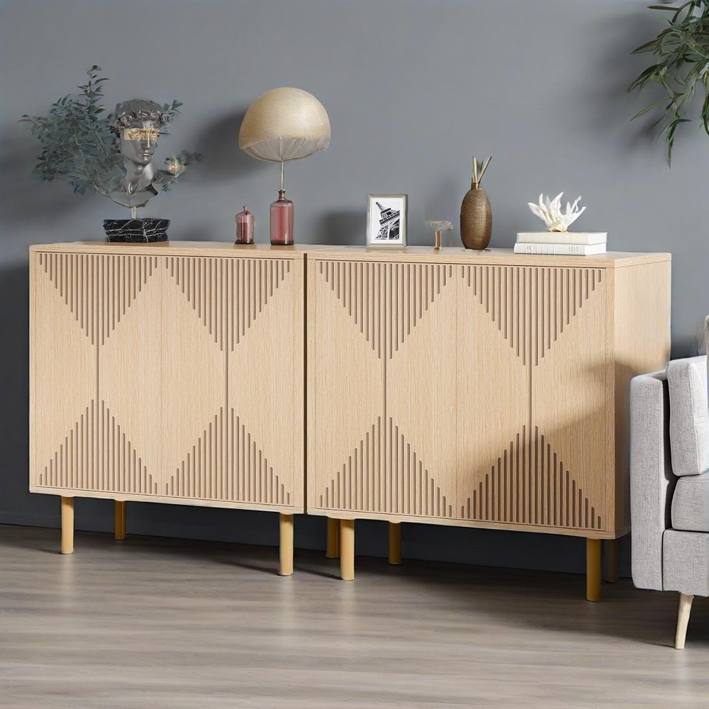Outdoor Kitchen Storage Cabinet with Doors - Buffet Sideboard for Patio or Deck