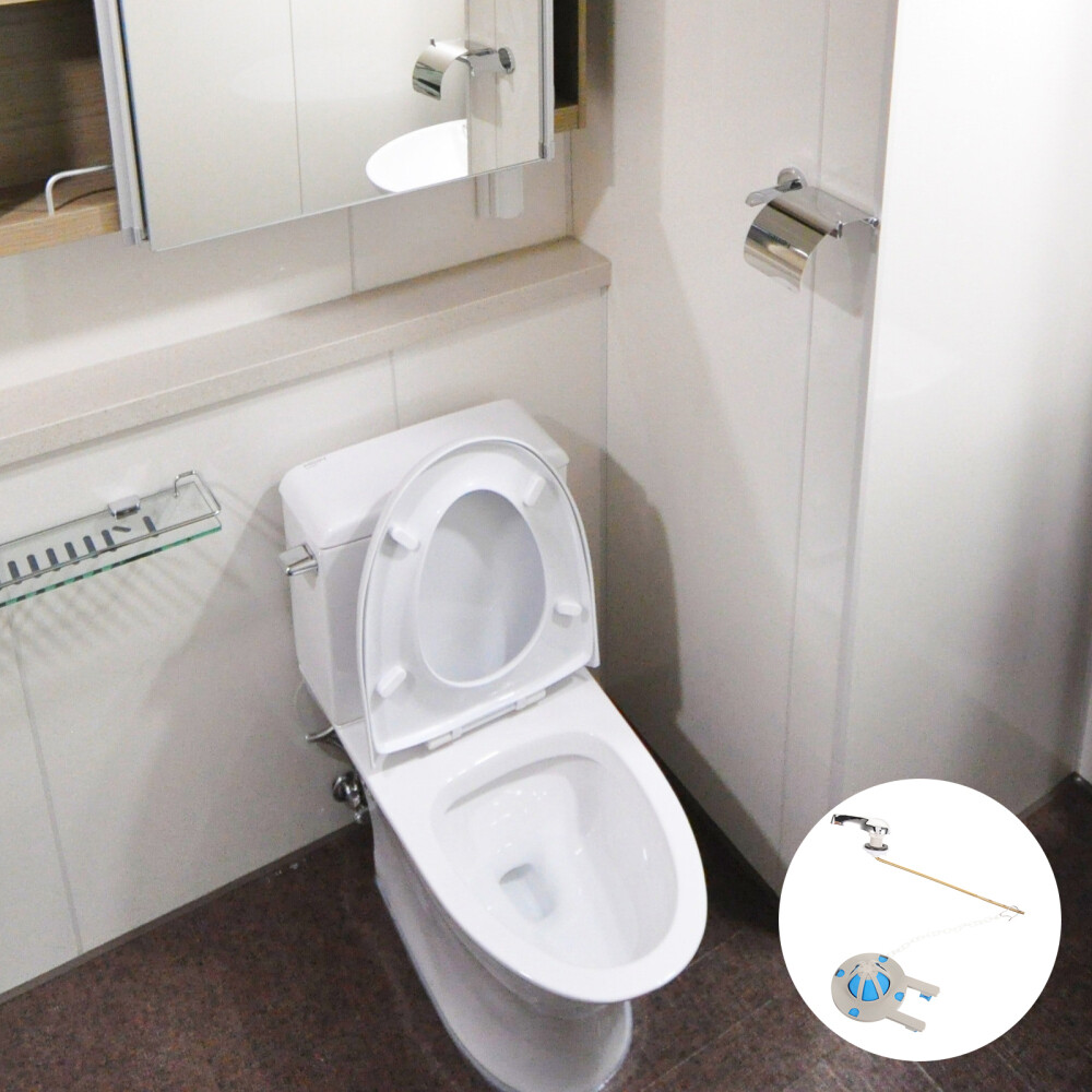 Toilet Flush Kit Flapper and Handle Replacement Assembly Repair