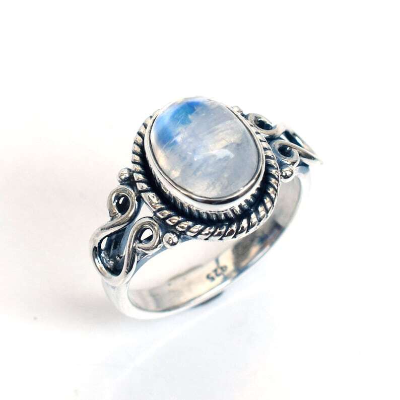 Moonstone Ring Gemstone Ring Handmade Ring 925 Silver Ring Statement Ring