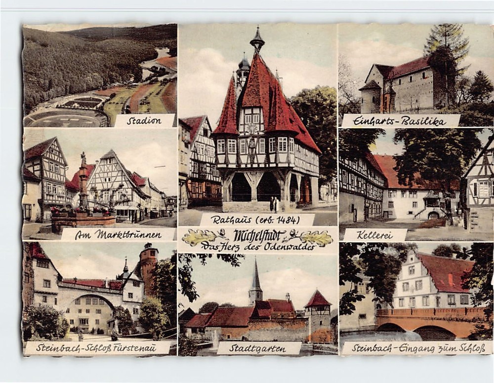 Postcard Das Herz des Odenwaldes Michelstadt Germany