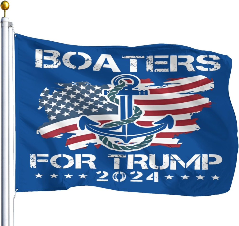 Trump 2024 Flags Boaters for Trump 2024 Flag Pro Trump 45 47 Vote for Trump N...