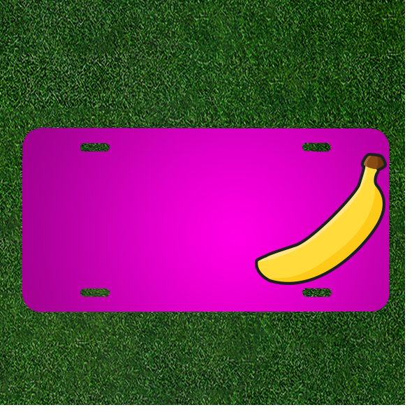 Custom Car License Plate with Personalized Banana Fruit Design and Names