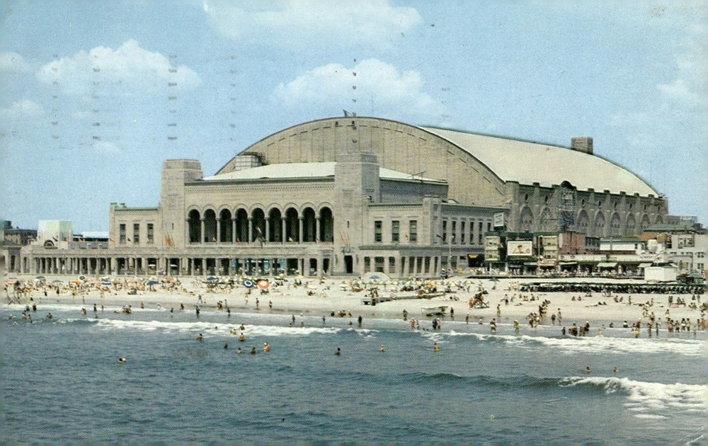 1950s Convention Hall Atlantic City NJ Mid Century Modern Chrome Postcard 1956