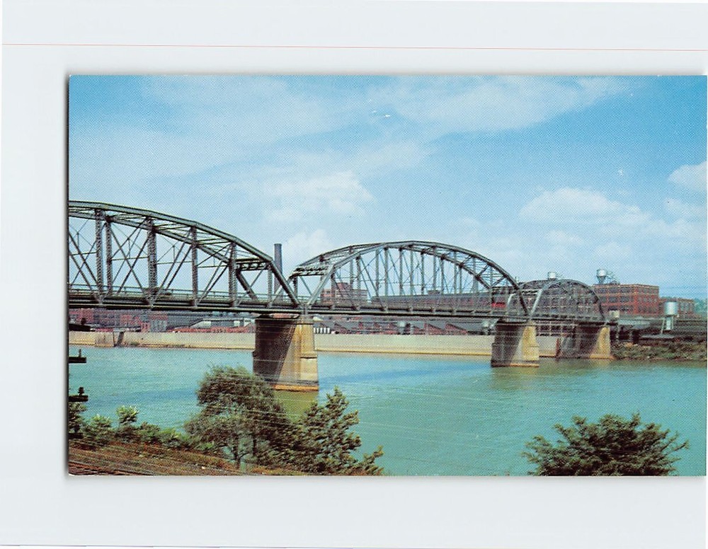 Postcard Allegheny River Span Pennsylvania USA