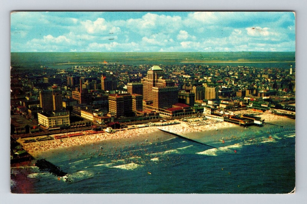 Atlantic City NJ-New Jersey, Aerial, World Playground, Vintage Postcard