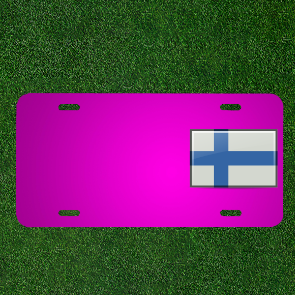 Personalized Car License Plate with Custom Names and Finland Flag Icons - Unique Design for Finnish Pride and Style