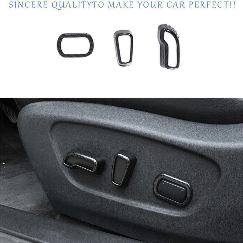 For Nissan X-TRAIL Rogue 2014-20 Carbon Fiber Power Seat Control Button Cover 3X