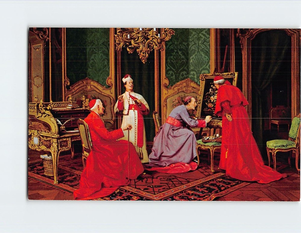 Postcard The Art Critics Painting by Marcel Brunery