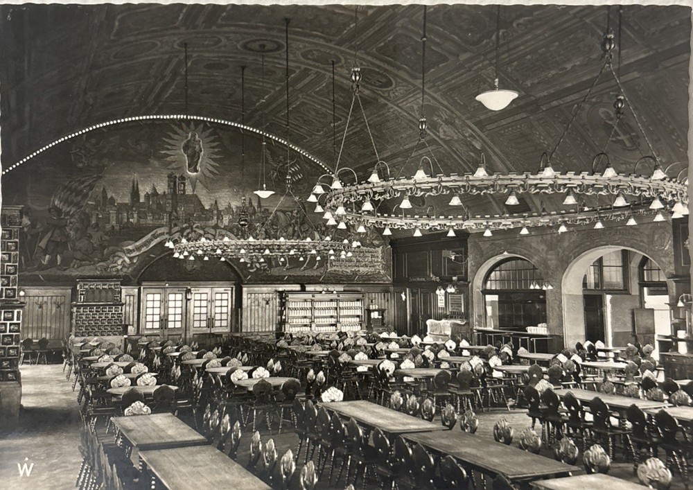 Vintage Postcard- Hofbrauhaus-Festsaal, Munchen Munich Germany History