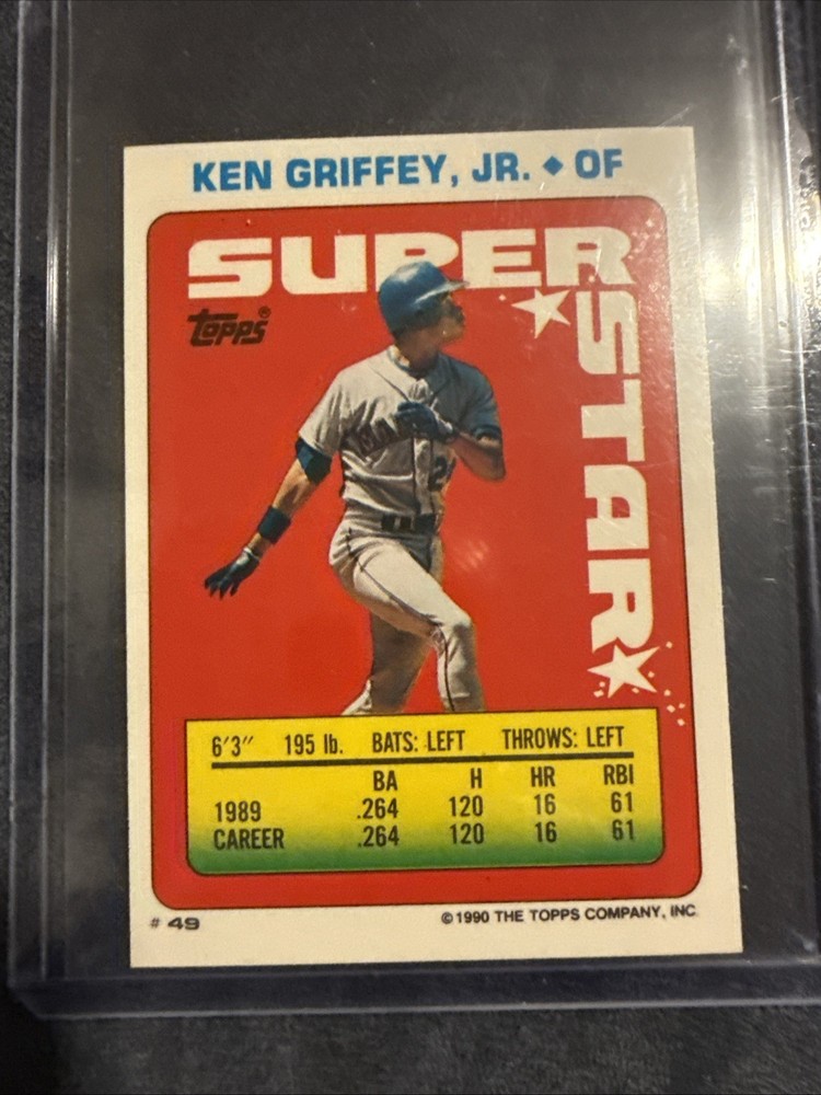 KEN GRIFFEY JR 1990 Topps Super Star Mini #49 Seattle Mariners