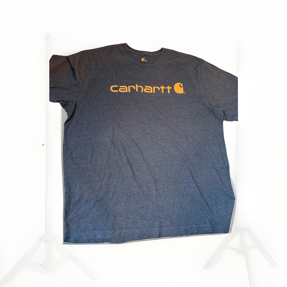 CARHARTT Loose Fit T Shirt Charcoal Gray Men's 2XL Graphic Short Sleeve Logo