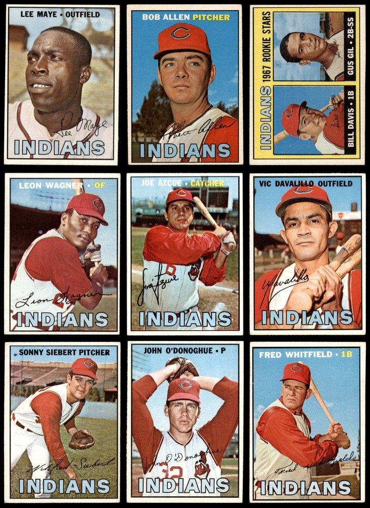 1967 Topps Cleveland Indians Near Team Set EX Condition 17 of 31 Cards