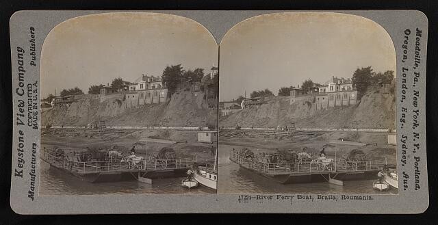 Photo:River ferry boat, Braila, Roumania,Romania 1860-1930