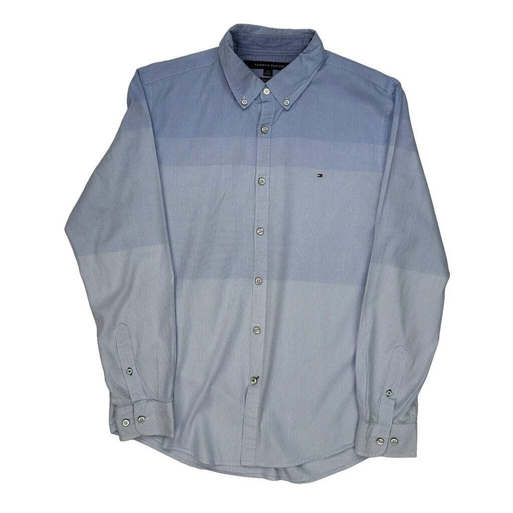 New York Fit Tommy Hilfiger Shirt - Large Blue Cotton