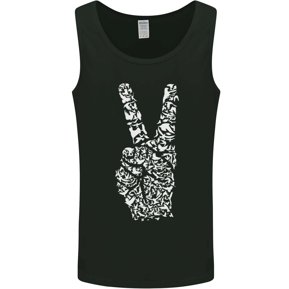 Hippie Peace Word Art Eco-Friendly Men's Sleeveless Vest