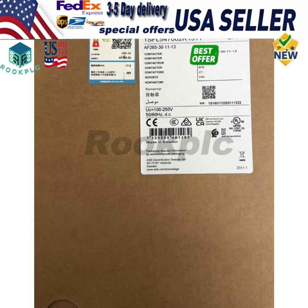 ABB AF265-30-11-13 3P 265A 100-250V Contactor