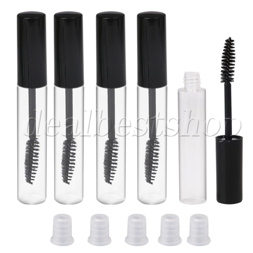 50Pcs Black Refillable Cream Tube with Eyelash Wand for Travel & Storage