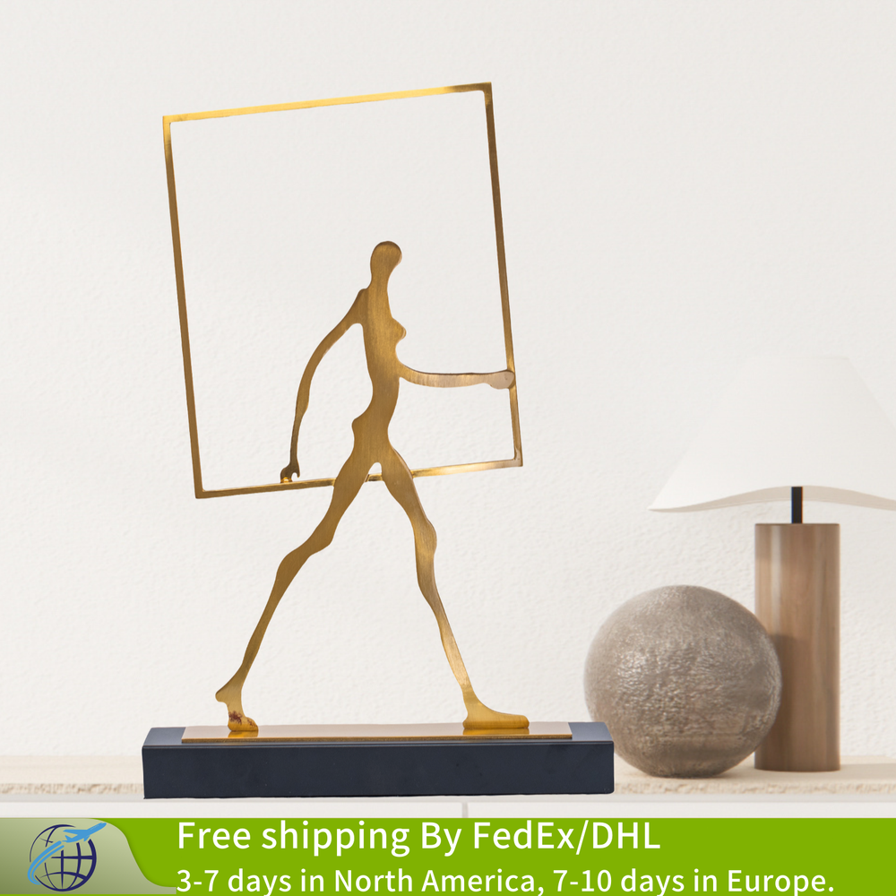 Abstract Metal Sculpture Handmade Modern Art Decor Craft Metalwork-image