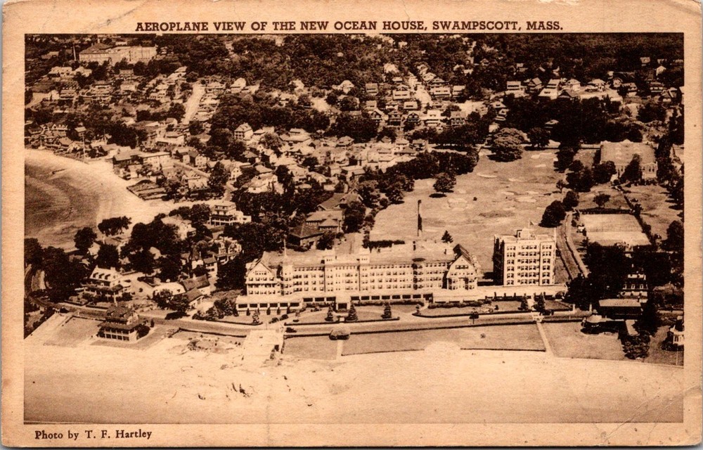 Dr Jim Stamps Postcard Aeroplane View New Ocean House Swampscott Mass Aerial