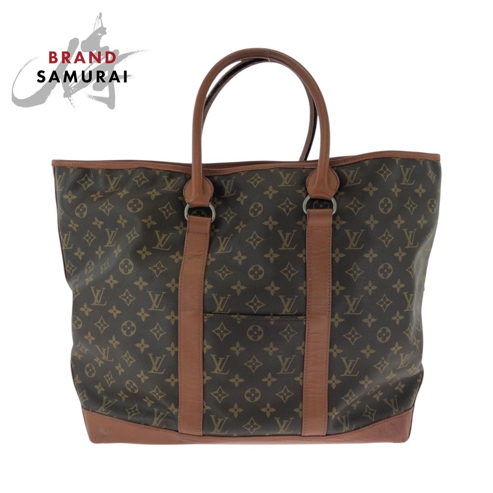 LOUIS VUITTON Monogram Sac GM Brown Gold Hardware PVC Tote Bag M42420
