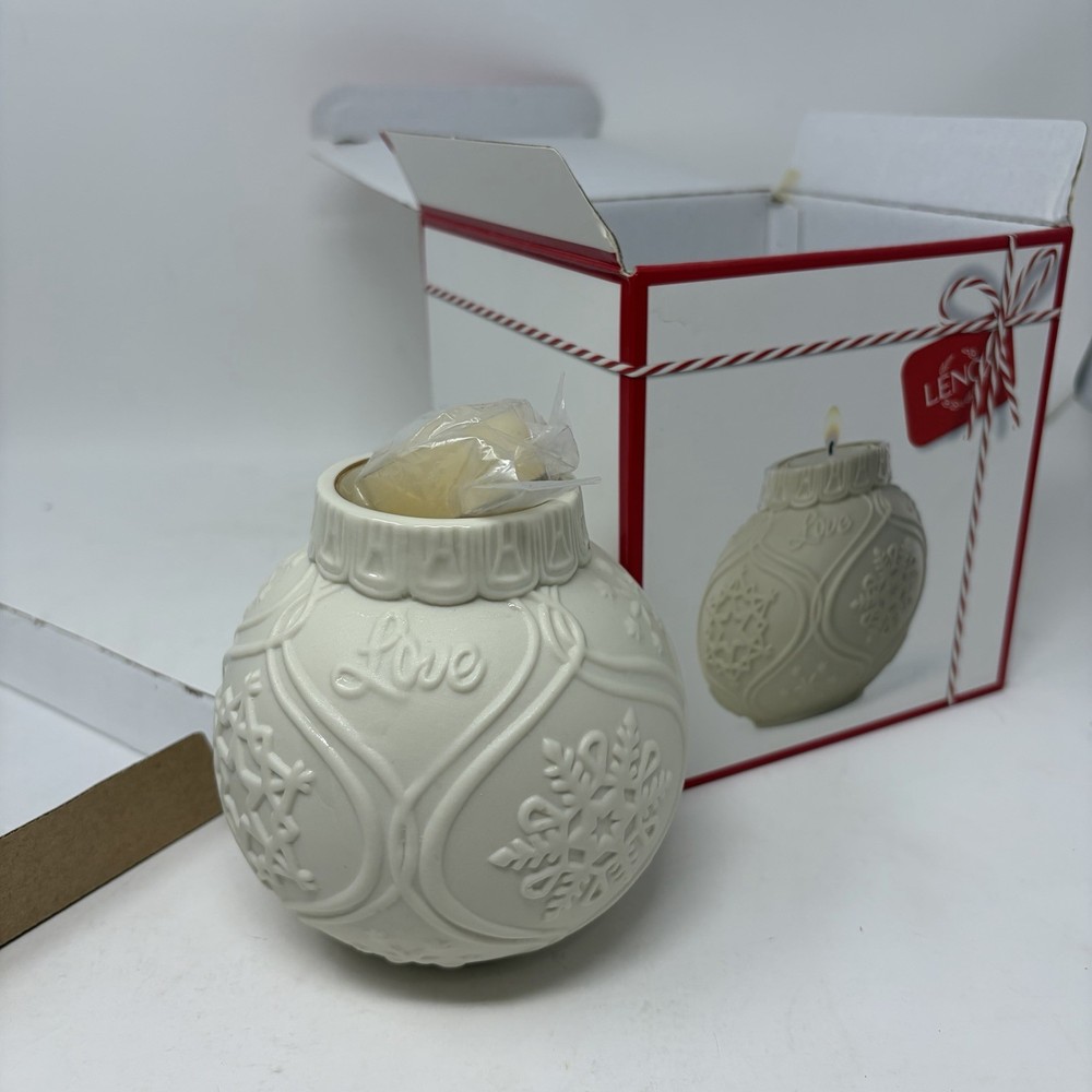 NEW Lenox Ornamental Glow Snowflake Scroll Candle Votive Porcelain Christmas