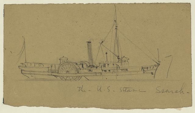 U.S. Steamer Search,Steamship,Alfred Rudolph Waud,American Civil War,c1860