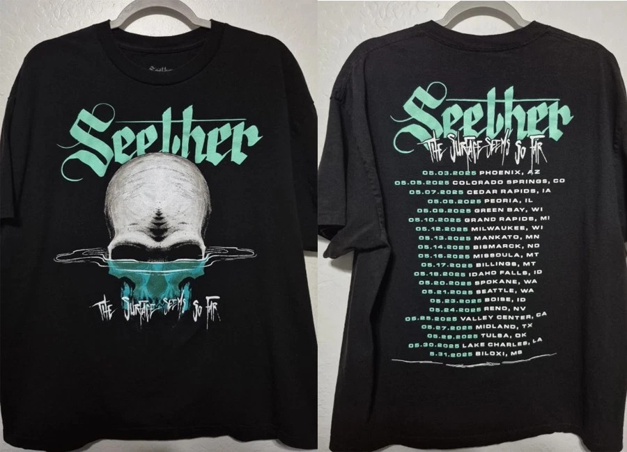New 2025 Seether The Surface Seems So Far Tour 2 side shirt