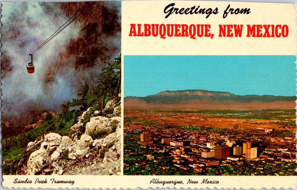 Vintage Postcard Albuquerque New Mexico Rio Grande River Historic Duke City Metr