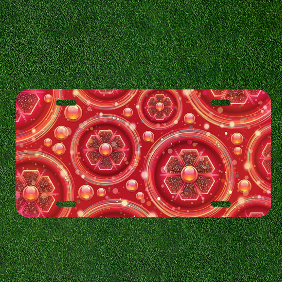 Custom Abstract Floral Glossy Personalized Car License Plate