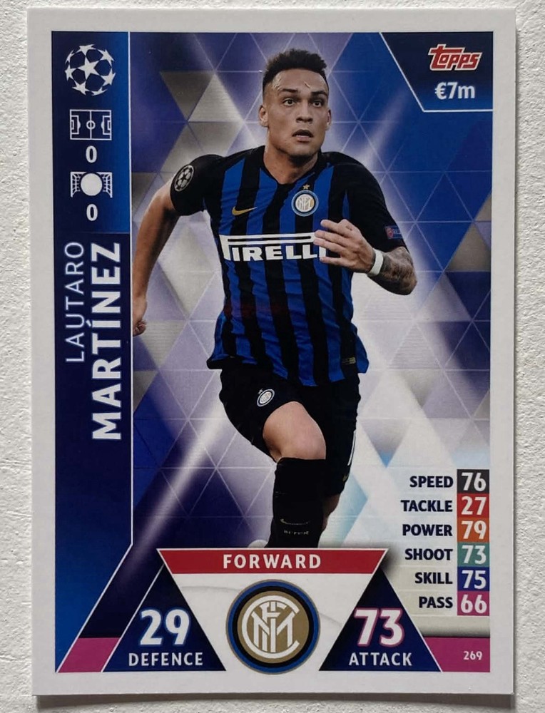 2018-19 Topps UEFA Champions Match Attax Lautaro Martinez #269 Rookie RC