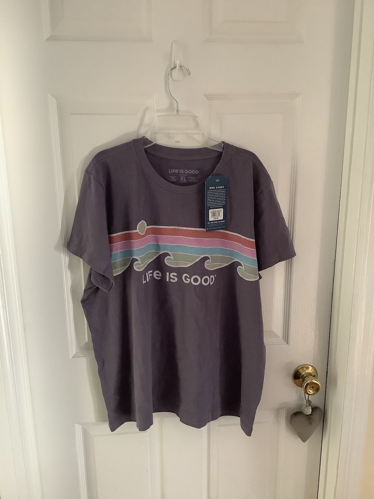 Life is Good Women’s Crusher Retro Wave Stripe Size XL, NWT