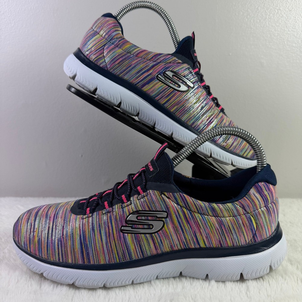 Skechers Summit Light Dreaming Metallic Multi Color Slip On Sneaker Size 7.5